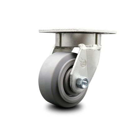 SERVICE CASTER 4 Inch Kingpinless Thermoplastic Rubber Wheel Swivel Top Plate Caster SCC SCC-KP30S420-TPRRF